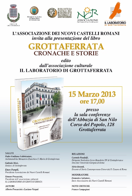 Presentazione del libro “Grottaferrata – Cronaca e storie” di Alberto Procaccini e Luciano Vergati