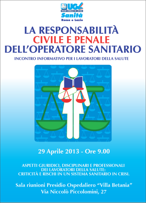 Convegno “La responsabilità civile e penale dell’operatore sanitario”