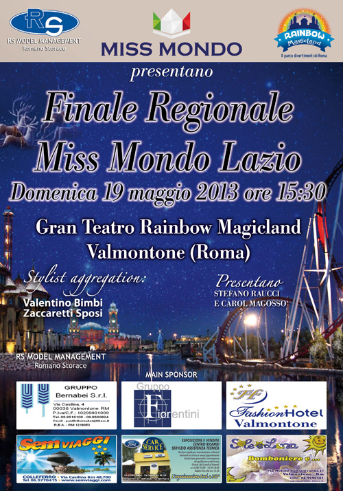 A VAlmontone la finale Regionale di Miss Mondo Lazio