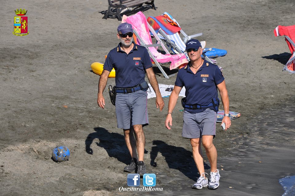 Free beach, Polizia in azione sulle spiagge del litorale