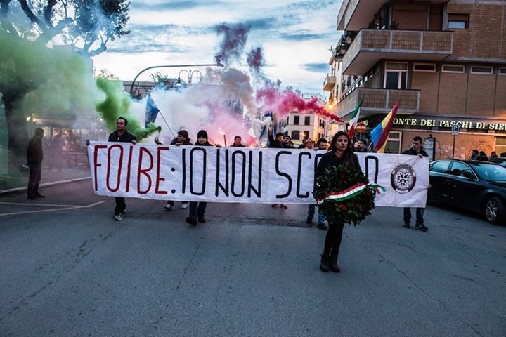 Nettuno, Fiaccolata di Casapound in ricordo dei martiri delle Foibe‏