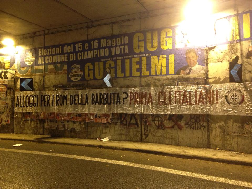 La Barbuta, la protesta di Casapound: “Alloggi per nomadi? Prima gli italiani”