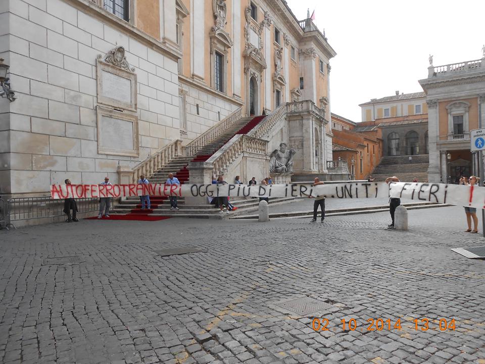 Protesta Atac sotto il Campidoglio ma Marino “snobba” gli autisti