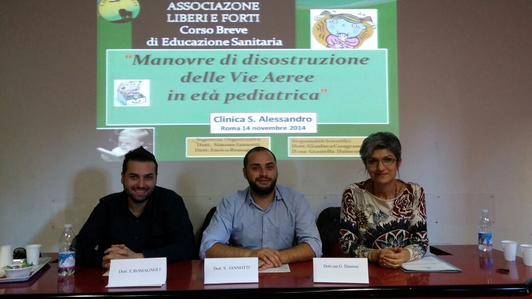 L’associazione Liberi e forti, a Roma il corso disostruzione delle vie aeree pediatriche