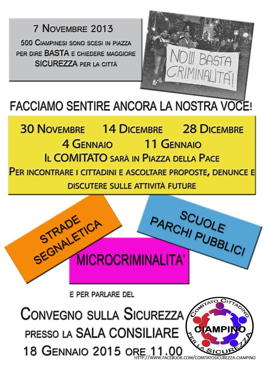 Sicurezza, il comitato di Ciampino: “Amministrazione comunale assente”