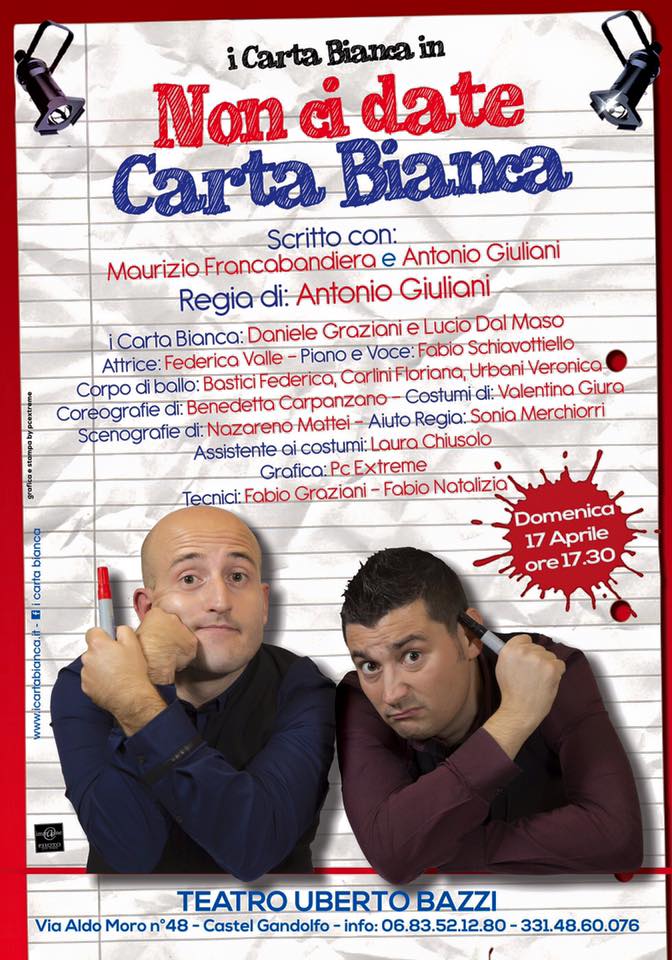 Dopo il sold-out al Tirso de Molina “I Carta Bianca” a Castel Gandolfo