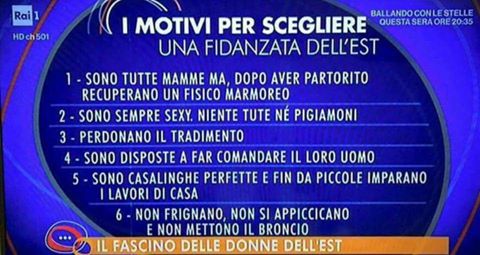 “Parliamone Sabato” sulle donne dell’Est. Un fiume di polemiche