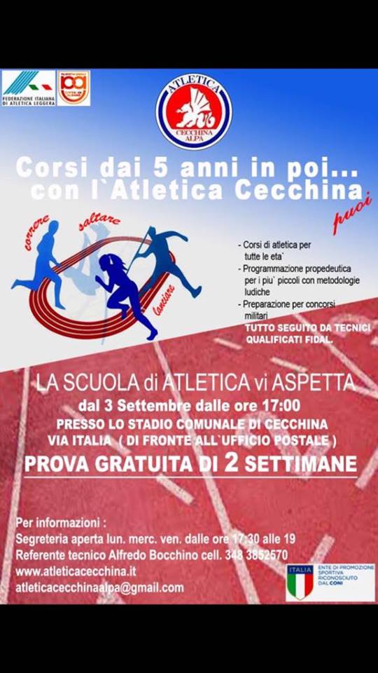 Apre la scuola di atletica a Cecchina