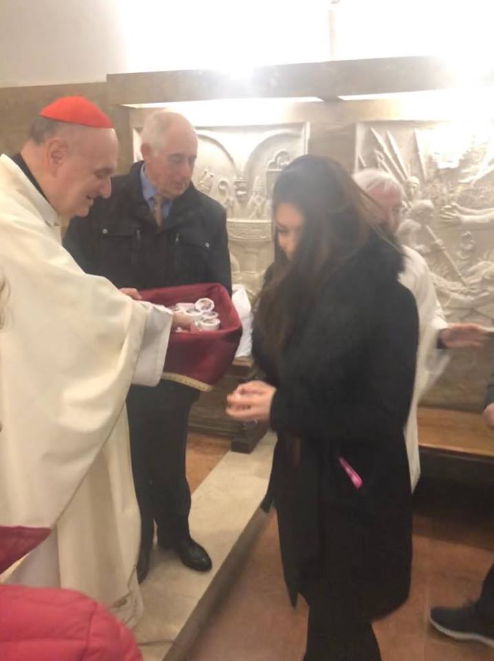 Carol Maritato incontra il cardinal Comastri in Vaticano