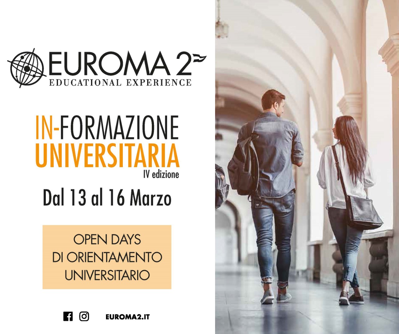 In-Formazione Universitaria torna a   Euroma2:  gli studenti incontrano  Università e Accademie