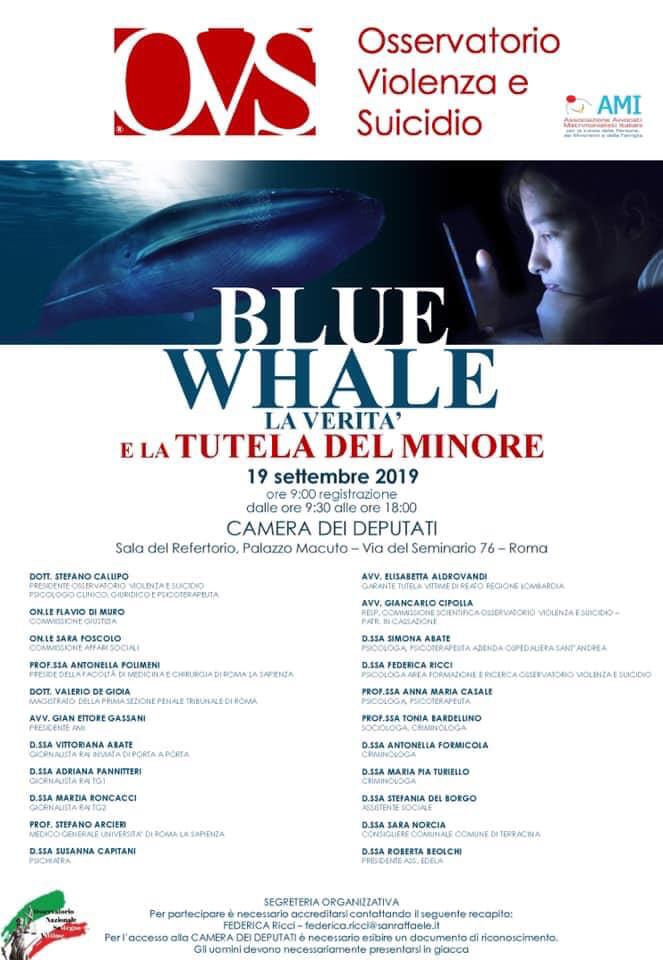 Blue Whale, importante convegno alla Camera dei Deputati