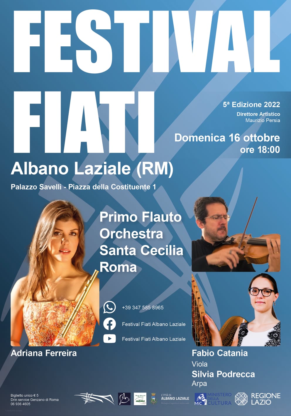 Festival Fiati Albano Laziale sempre più internazionale: concerto di Adriana Ferreira a Palazzo Savelli