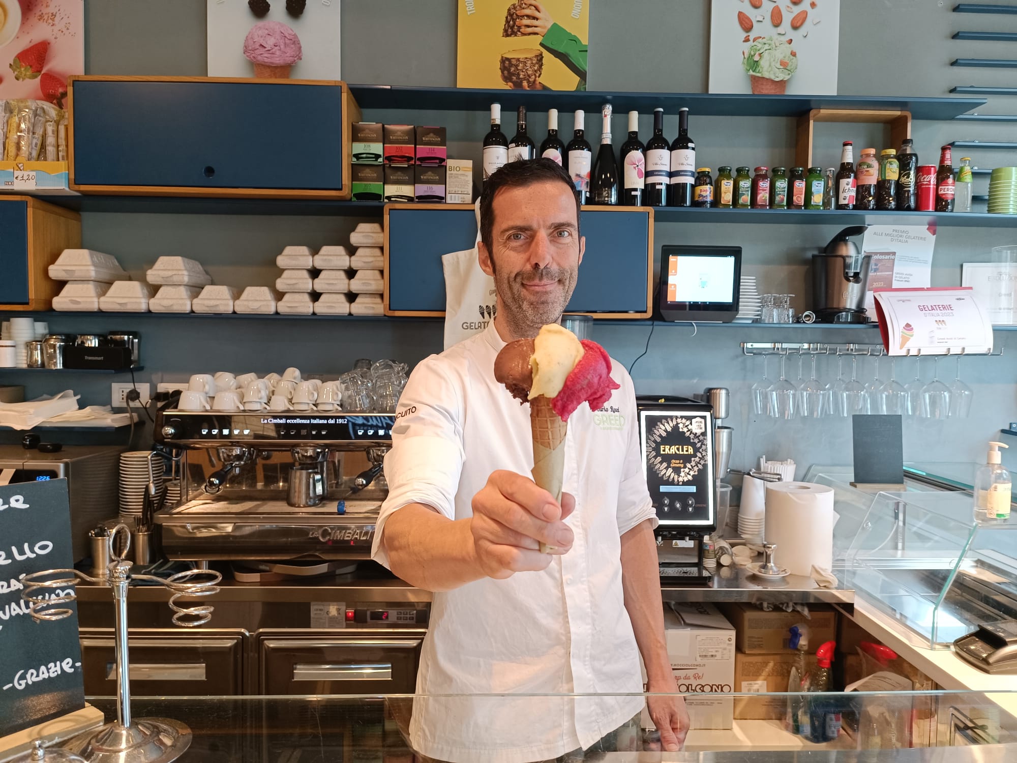 Il maestro gelatiere Dario Rossi omaggia l’arrivo di Lukaku alla Roma
