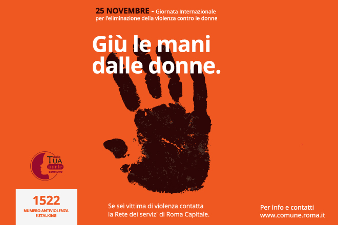 “Giù le mani dalle donne”, il 25 novembre Roma si mobilita per la Giornata internazionale contro la violenza