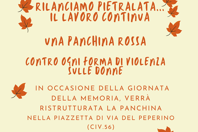 Panchina rossa nel Municipio IV: un simbolo contro la violenza sulle donne in occasione della Giornata della Memoria
