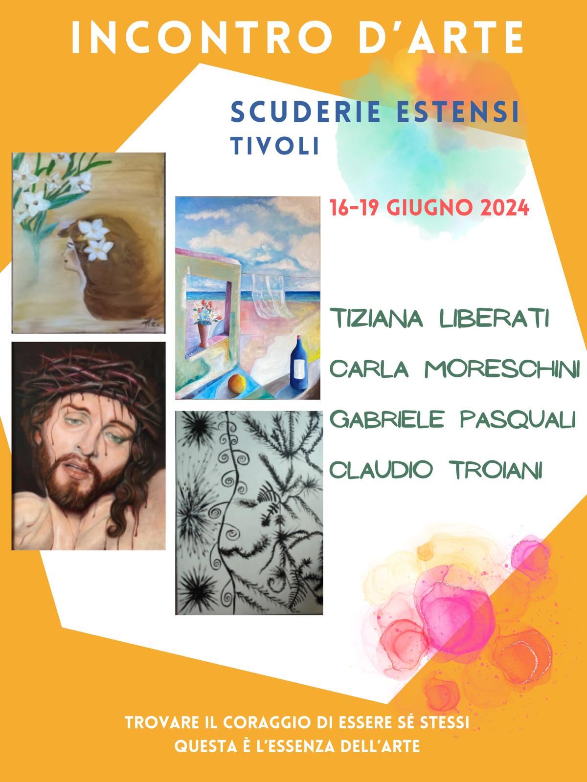 “Incontro d’arte” alle Scuderie Estensi di Tivoli: dal 16 al 19 giugno, in mostra le opere di Liberati, Moreschini, Pasquali e Troiani